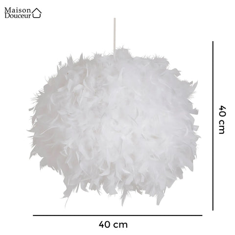 Lampenschirm aus weichen Federn
