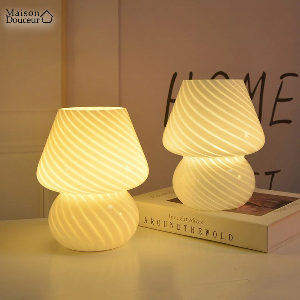 Vintage-Tischlampe aus Glas 