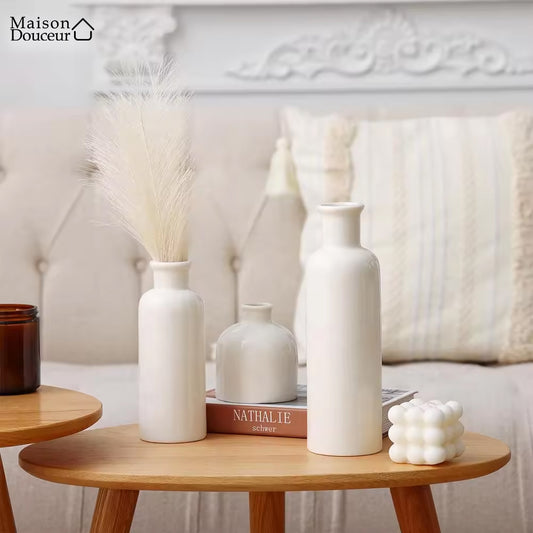 Set aus 3 Keramikflaschenvasen 