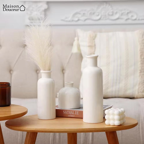 Set aus 3 Keramikflaschenvasen 